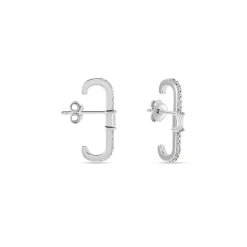 Boucles D'oreilles Puces Mabella Argent Blanc Oxyde De Zirconium