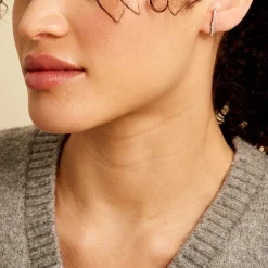 Boucles D'oreilles Puces Mabella Argent Blanc Oxyde De Zirconium