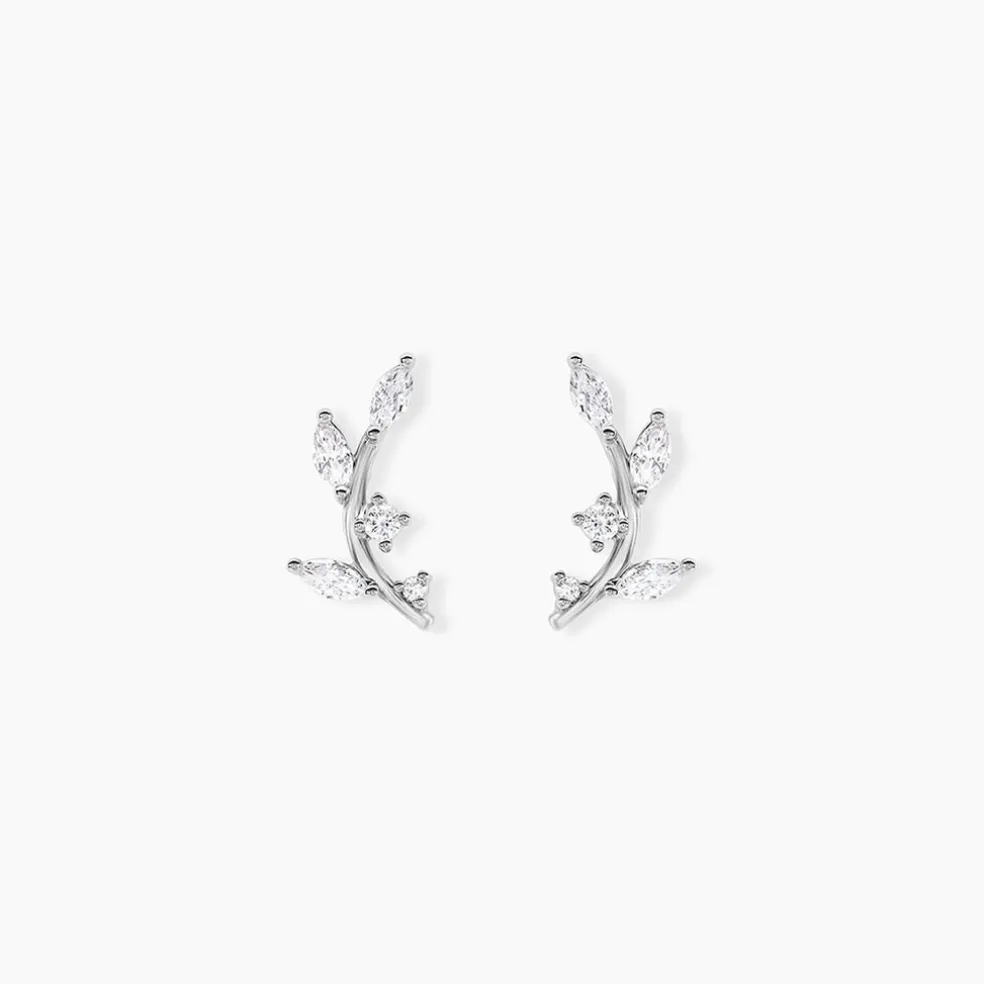Boucles D'oreilles Puces Milda Argent Blanc Oxyde De Zirconium