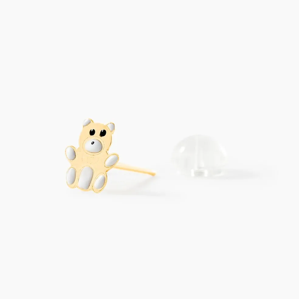 Boucles D'oreilles Puces Mae Ourson Or Jaune