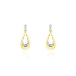 Boucles D'oreilles Puces Nirmala Or Jaune Diamant