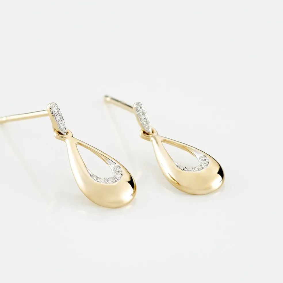 Boucles D'oreilles Puces Nirmala Or Jaune Diamant