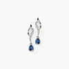 Boucles D'oreilles Puces Nolia Or Blanc Saphir Et Diamant