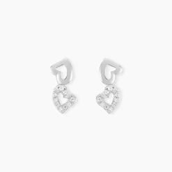 Boucles D'oreilles Puces Nonna Argent Blanc Oxyde De Zirconium