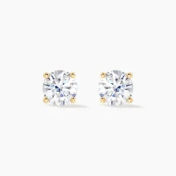 Boucles D'oreilles Puces Nilay Plaqué Or Jaune Oxyde De Zirconium