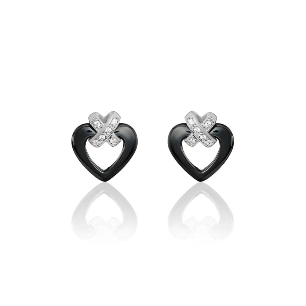 Boucles D'oreilles Puces Nolwen Argent Céramique Oxyde De Zirconium