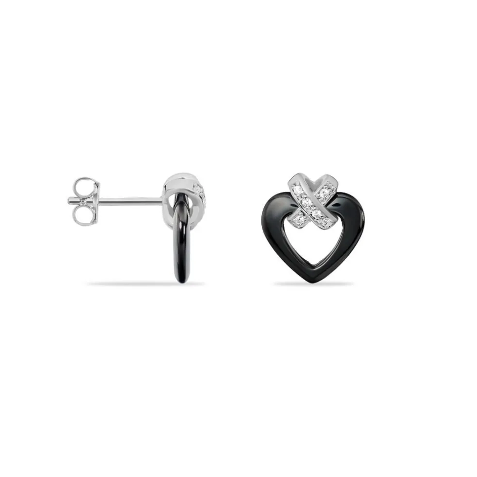 Boucles D'oreilles Puces Nolwen Argent Céramique Oxyde De Zirconium