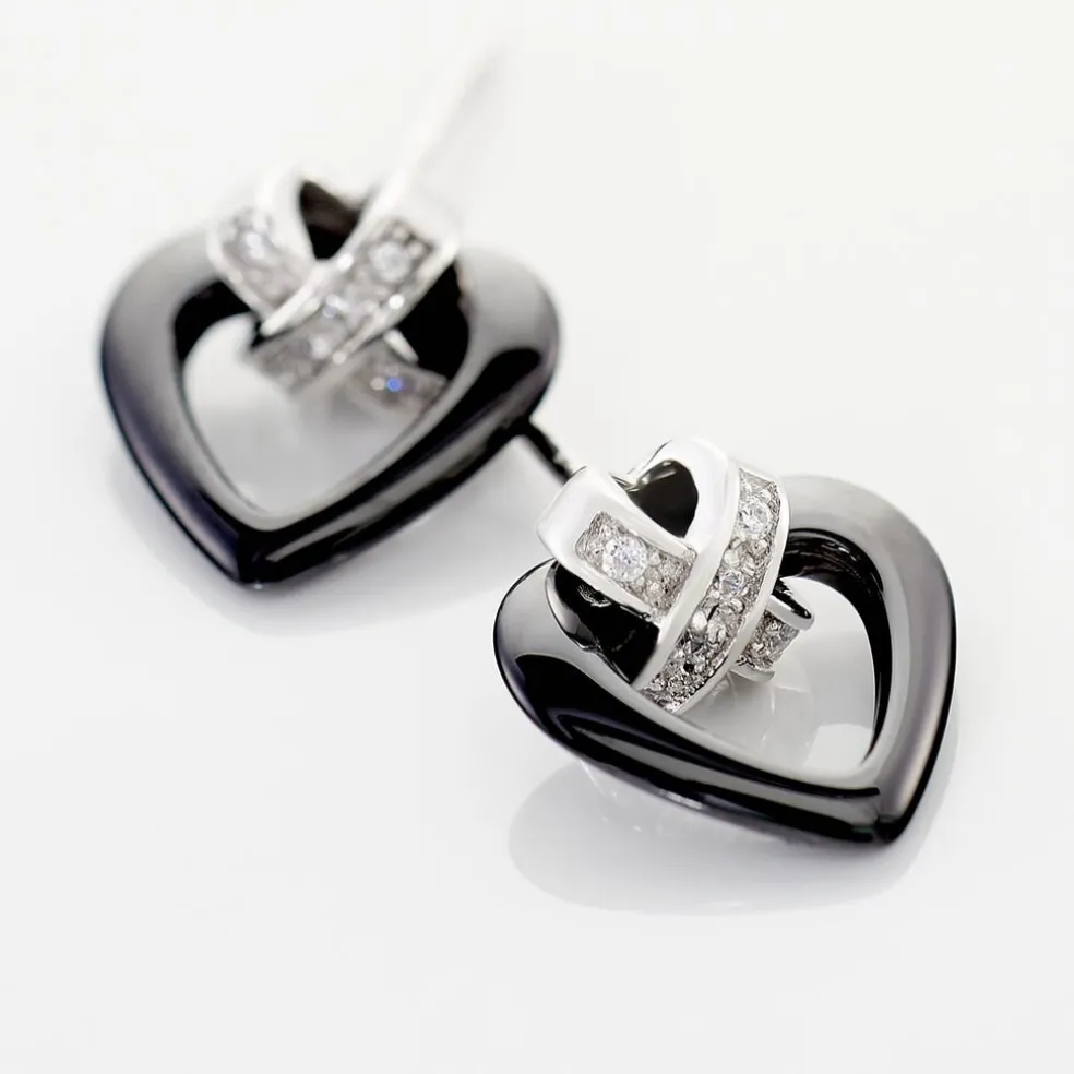 Boucles D'oreilles Puces Nolwen Argent Céramique Oxyde De Zirconium