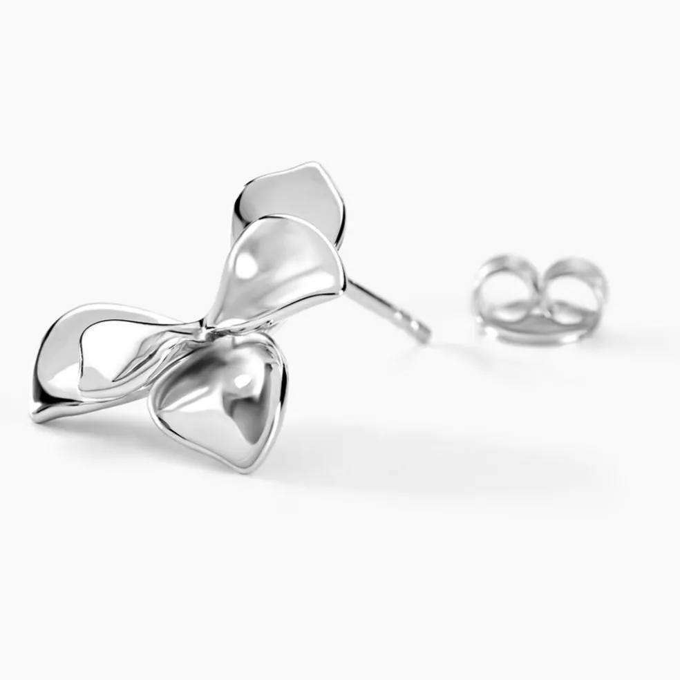 Boucles D'oreilles Puces Narcisse Dream Argent Blanc