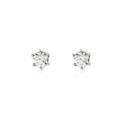 Boucles D'oreilles Puces Natalia Pl Platine Blanc Diamant