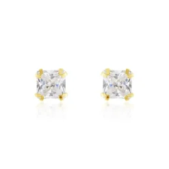 Boucles D'oreilles Puces Or Jaune Doreen Oxydes De Zirconium