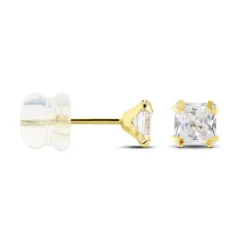 Boucles D'oreilles Puces Or Jaune Doreen Oxydes De Zirconium