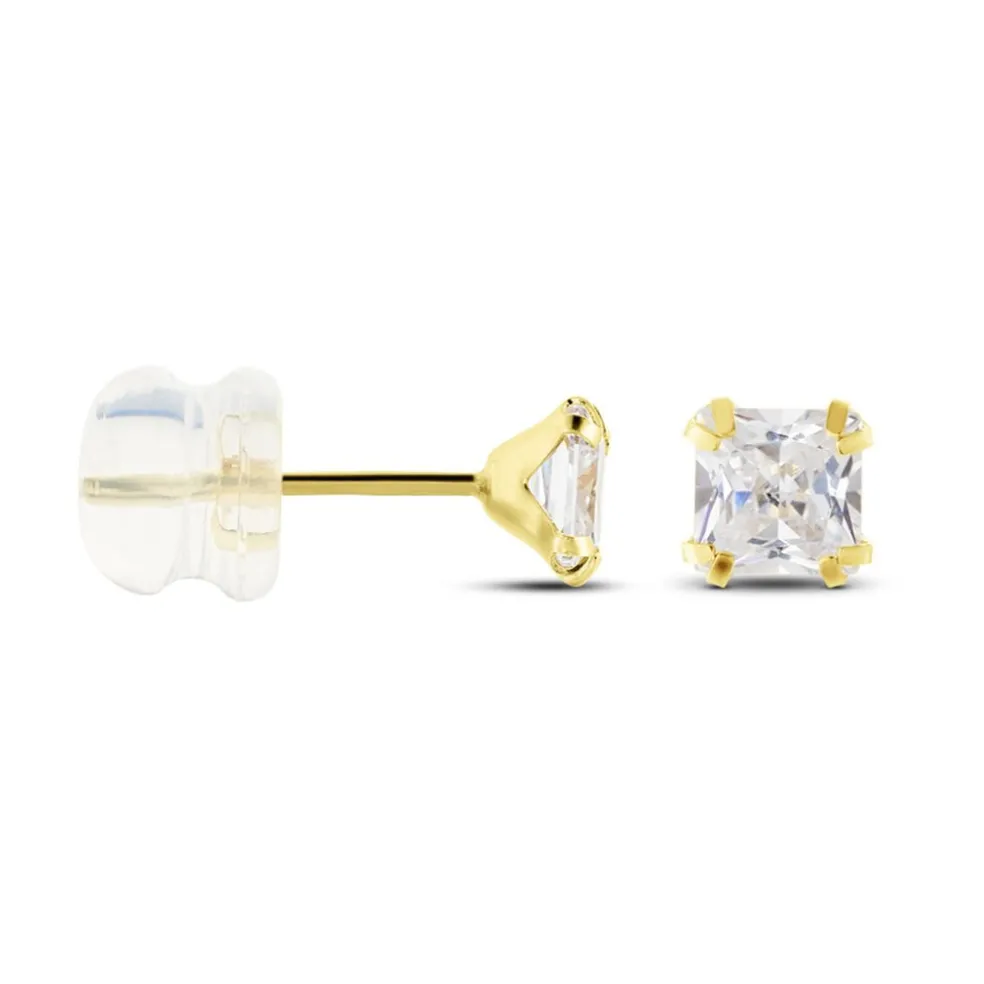 Boucles D'oreilles Puces Or Jaune Doreen Oxydes De Zirconium