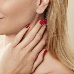 Boucles D'oreilles Puces Or Jaune Doreen Oxydes De Zirconium