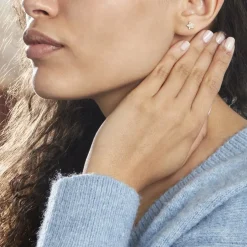 Boucles D'oreilles Puces Or Jaune Fragaria Oxydes