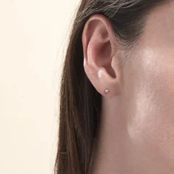 Boucles D'oreilles Puces Or Blanc Fidelia