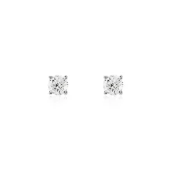 Boucles D'oreilles Puces Or Blanc Aphrodite Diamants