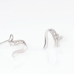 Boucles D'oreilles Puces Ouassima Or Blanc Diamant