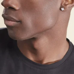 Boucles D'oreilles Puces Or Blanc Doreen Oxydes De Zirconium