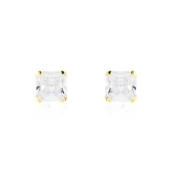 Boucles D'oreilles Puces Or Jaune Doreen Oxydes De Zirconium