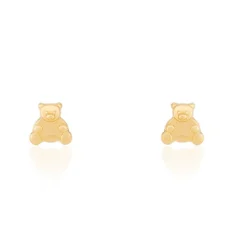 Boucles D'oreilles Puces Ours Or Or Jaune