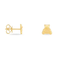 Boucles D'oreilles Puces Ours Or Or Jaune