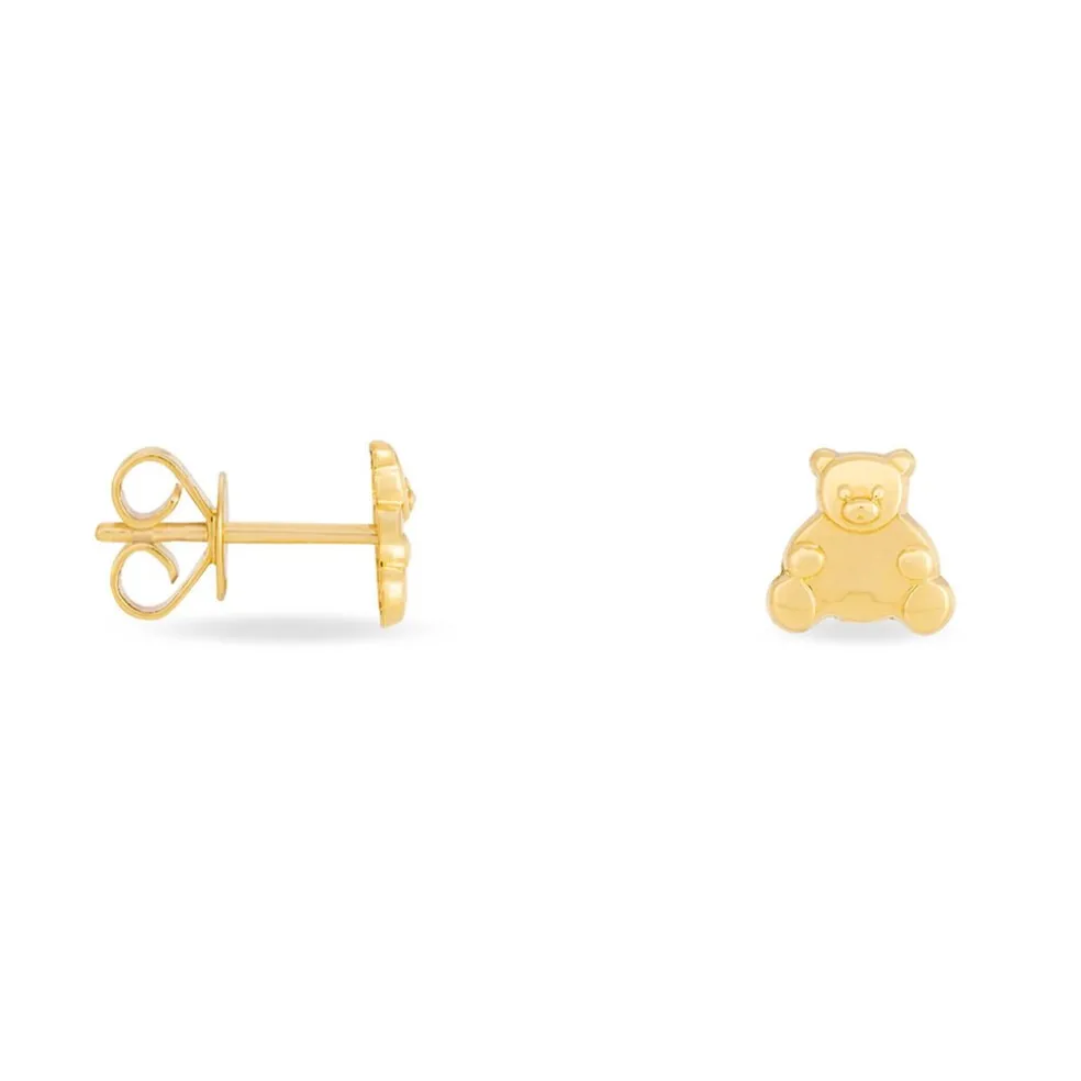 Boucles D'oreilles Puces Ours Or Or Jaune