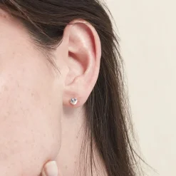 Boucles D'oreilles Puces Or Jaune Katherine Oxyde De Zirconium