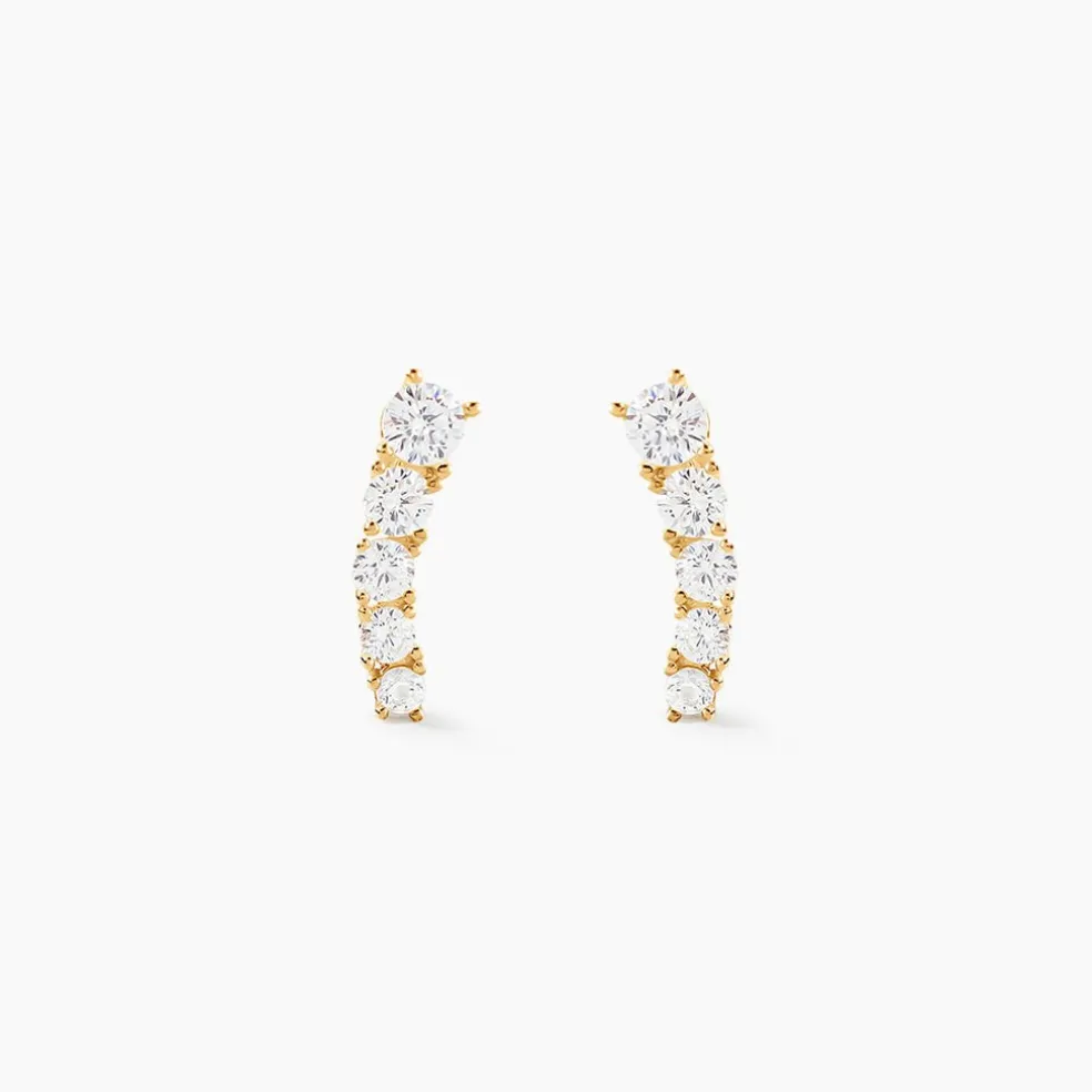 Boucles D'oreilles Puces Or Jaune Anaca Oxydes De Zirconium