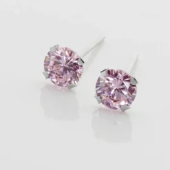 Boucles D'oreilles Puces Or Blanc Oxydes De Zirconium