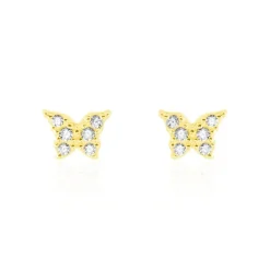 Boucles D'oreilles Puces Or Jaune Fragaria Oxydes