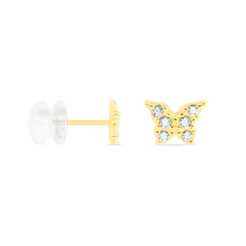 Boucles D'oreilles Puces Or Jaune Fragaria Oxydes