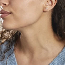 Boucles D'oreilles Puces Or Jaune Fragaria Oxydes