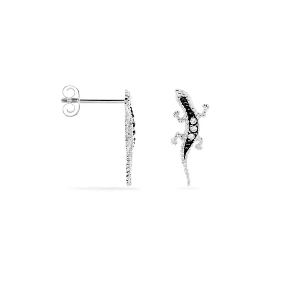 Boucles D'oreilles Puces Oya Argent Blanc Oxyde De Zirconium