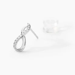 Boucles D'oreilles Puces Osanna Or Blanc Diamants