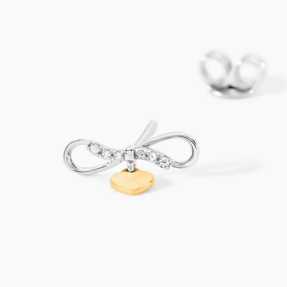 Boucles D'oreilles Puces Or Jaune Oxyde De Zirconium