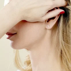 Boucles D'oreilles Puces Or Jaune Oxydes De Zirconium