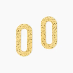 Boucles D'oreilles Puces Oren Acier Doré