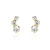 Boucles D'oreilles Puces Or Jaune Albizia Oxydes De Zirconium