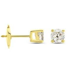 Boucles D'oreilles Puces Or Jaune Victoria Diamants