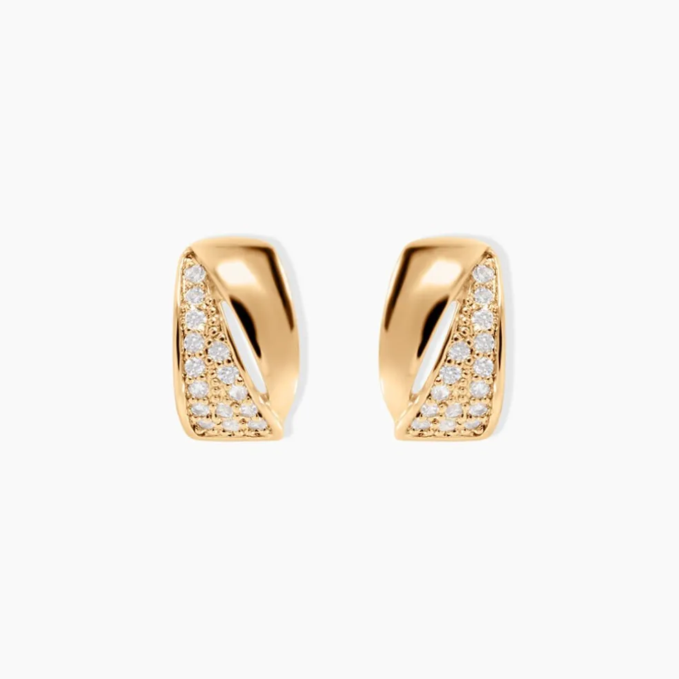 Boucles D'oreilles Puces Oliwia Plaqué Or Jaune Oxyde De Zirconium