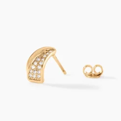 Boucles D'oreilles Puces Oliwia Plaqué Or Jaune Oxyde De Zirconium