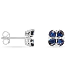 Boucles D'oreilles Puces Or Laura Blanc Saphir Et Diamant