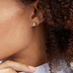 Boucles D'oreilles Puces Or Jaune Urlanie Diamants