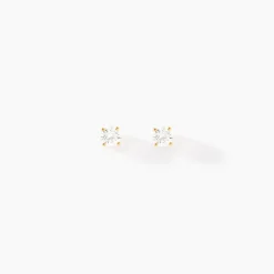 Boucles D'oreilles Puces Or Jaune Aphrodite Diamants