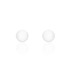 Boucles D'oreilles Puces Orbe Argent Blanc Céramique