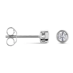 Boucles D'oreilles Puces Or Blanc Agota Diamants