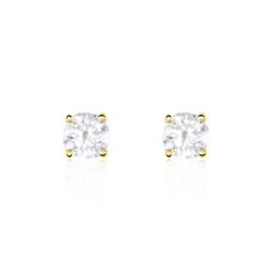 Boucles D'oreilles Puces Or Jaune Victoria Diamants