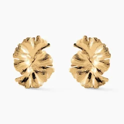 Boucles D'oreilles Puces Organic Plaqué Or Jaune