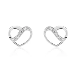 Boucles D'oreilles Puces Or Blanc Juliane Diamants